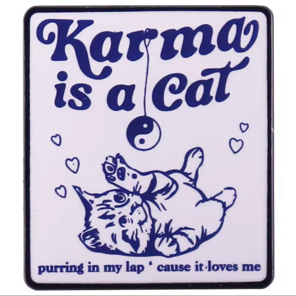 Karma is a Cat Taylor Swift Music Lyrics Enamel Pin